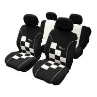 Autopotahy - autopotahy sedadel na celé vozidlo - Racing šachovnice, bílá 