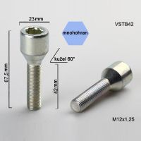 Šroub M12x1,25x42 kužel s vnitřním mnohohranem, průměr hlavy 23mm výška 67,5  
